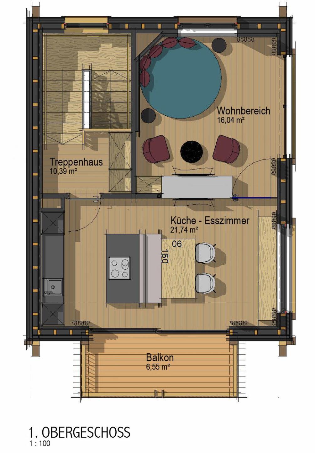Chalet mit 2 Schlafzimmern