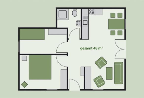 Apartment mit 2 Schlafzimmern