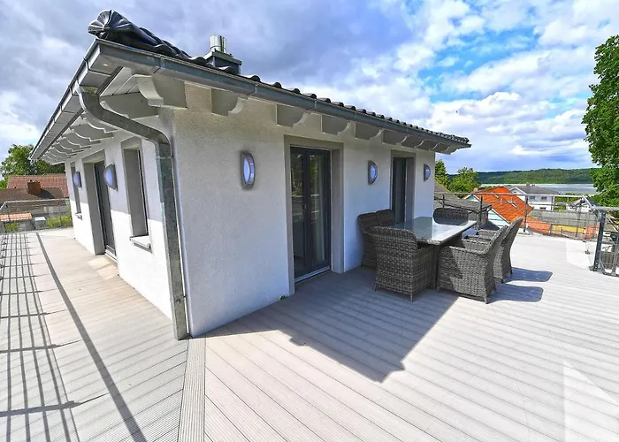 Villa LEVANTE in Binz - Penthouse mit Kamin, Sauna, Seeblick