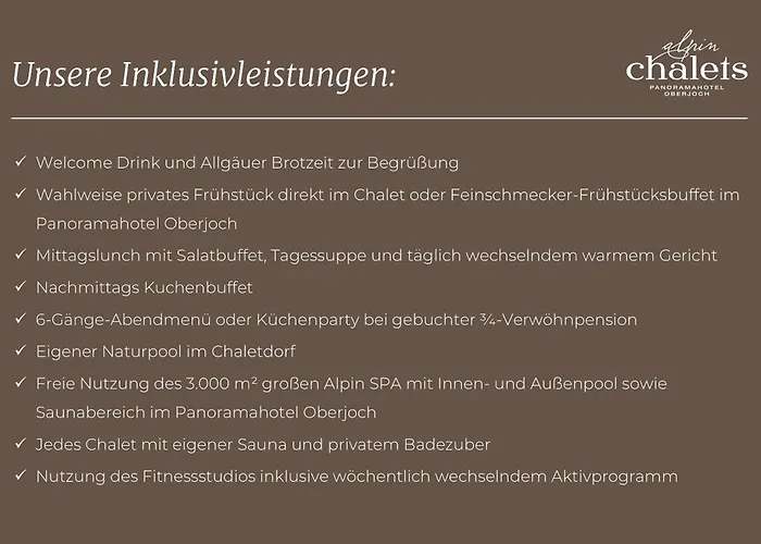 Alpin Chalets Oberjoch - Luxus Unterkunft mit privatem SPA und Zugang zu 3000 qm SPA Panoramahotel Oberjoch Bad Hindelang